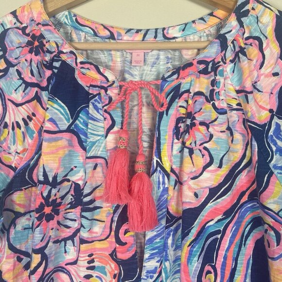 Lilly Pulitzer Del Lago Romper Nauti Navy Boho Bateau Size M Resortwear Beach - Picture 3 of 13